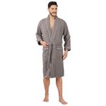 Rangoli Sunshine 100% Cotton Bathrobes For Men - Grey | 500 GSM Ultra-soft & Lightweight Bath Robe With Rope | Highly Absorbent Luxurious Bath Gown Robe For Man | After Bath Robe - Free Size