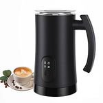 CUIFULI Electric Milk Frother, 4 in 1 Milk Steamer,11.8oz/350ml Milk Warmer,Automatic Warm and Cold Stainless Steel Foam Maker for Coffee,Latte, Cappuccino, Macchiato, Hot Chocolate, Black