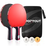 Sportout Table Tennis Bats, Portable Table Tennis Set, Ping Pong Bats for Outdoor Indoor Table Tennis Table with 3-Star Ping Pong Balls, High-Performance Paddle, Compact Storage Case