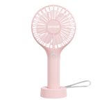 UN1QUE Mini Handheld Fan, Brushless Motor Portable Hand Fan with Lanyard, 3 Speeds Small Fan, USB Fan Rechargeable for Indoor and Outdoor Use by Women and Men, Table Fan Base Included