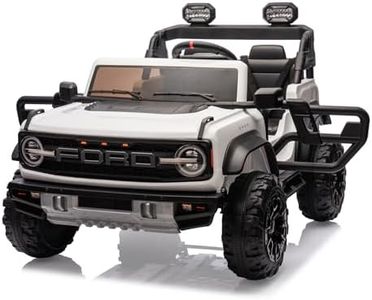 Bonnlo Ferngesteuertes Auto Ford Bronco Raptor, Elektrofahrzeug ab 3 Jahren, Kinder Elektroauto mit Fernbedienung, 2 x 45W Motoren, Zwei Fahrmodi, Auto Spielzeug, Doppelsitzer, Weiß