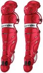 Easton Elite-X Catcher's Leg Guards, Adult, Red/Silver, Multi, One Size (8064964)