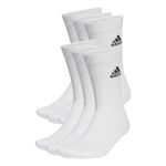 adidas Unisex Cushioned Sportswear Crew Socks 6 Pairs, White / Black, 8.5-10