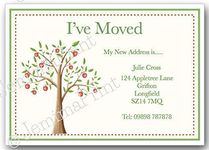 10 Personalised apple tree change of address cards, new home with envelopes J443