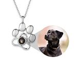 Pet Memorial Necklace Gifts - Custom Pet Picture - Personalized Engraved Photo Pendant - Sympathy Gift for Pet Lover