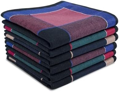 Zenssia Pure Cotton Men's Soft Handkerchiefs Assorted Color Pack of 6 Gift Set