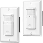 DEWENWILS Motion Sensor Light Switch, Single Pole, Motion Activated Wall Switch, Needs Neutral Wire, 5A for Hallway, Bathroom, Storage Room, 2 Pack, UL Listed, White