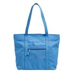 Vera Bradley Women's Vera Tote Bag, Handbag, Blue Aster-Recycled Cotton, One Size