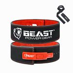 Beast Power Gear Weight Lifting Belt with Lever Buckle 10MM 13MM Thick & 4 Inches Wide Free Strap- Advanced Back Support for Weightlifting, Powerlifting, Deadlifts, Squats - Men & Women (Small,