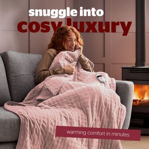 Silentnight Heated Throw Blanket – Blush Pink Electric Fleece