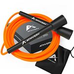 Athverv Adjustable Skipping Rope for Men, Women & Kids – Speed Jump Rope for Exercise Workout & Weight Loss (Orange)