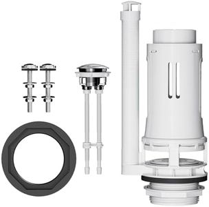 R&T 3-Inch Toilet Flush Valve Replacement Kit with Push Button, Tank to Bowl Gasket with SUS304 Bolts, Toilet Repair Kit Inside Tank for 2-piece Toilet A2475M