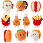 Aoriher 10 Pcs Food Plush Toy Simulation Hamburger Hot Dog French Fries Chicken Thigh Bread Food Plushies Cute Food Stuffed Animals Small Food Plush Keychain For Food Themed Party Backpack-Multicolor