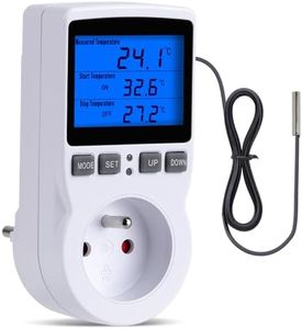 Inkbird Prise Thermostat, Thermostat Terrarium avec Ecran LCD et Sonde, Regulateur de Température Numerique Thermostat Chauffage Refroidissement pour Serre,Reptiles(FR Prise)