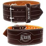 Aurion by 10 club Premium Leather Weight Lifting Belt-XL | Powerlifting Leather Gym Belt for Workout | Dead Lift Belt - Coffee