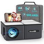 Projector wtih WiFi and Bluetooth 4K Supported - 680ANSI Outdoor Movie Native 1080P Projector with 300" Display & Zoom, MaxAngel Portable Home Theater Video Projector for Phone,TV Stick, PS5, Laptop