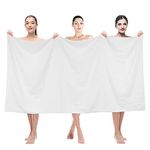 American Soft Linen Jumbo Large Bath Towels, 100% Turkish Cotton Bath Sheet 35 in 70 in, Bath Towel Sheets for Bathroom, Bath Sheet Towels, White Bath Sheet