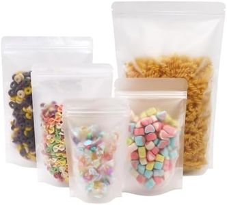 SumDirect 50Pcs 9x13.8inches Matte Frosted (Not Clear) Zipper Resealable Stand Up Drink Bags,Snack Food Tea Packing Drinking Pouches -9x13.8inches