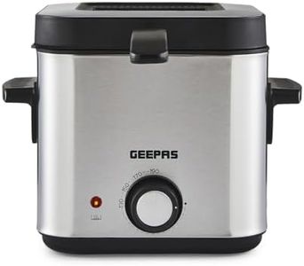 GEEPAS Deep Fat Fryer – Adjustable Thermostat, Viewing Window, Cool-Touch Handle, Non-Stick Inner Pot, Indicator Light and Compact to Family-Size Options (1.5L)