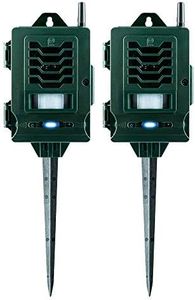 Pestbye® Ultrasonic Smart Link Cat Repellent System - Solar Powered Motion Activated & Waterproof - The Ultimate in Cat Repellers with Ground Stake - Set of 2