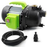 VEATON 800W Portable Garden Booster Pump with 1" Female Thread Including 4m Intake Hose and Hose Adapter, Shallow Well Jet Pump for Sprinkler and Water Pressure Booster
