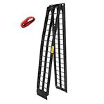 TRIBLE SIX Loading Ramp 10' Folding Aluminum Load Ramps 600lbs Capacity Heavy-Duty for Loading Motorcycles Pickup Truck Trailer ATV UTV Lawn Mower 1Pcs