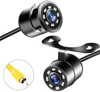 Backup Camera, Universal Ip69k Waterproof Front/Side/Rear View Camera for Car, 8 LED Lights Infrared Night-Viewer with 140° Dynamic Path Guide Line Reverse Back up Camera for Cars Truck SUV Rv Van