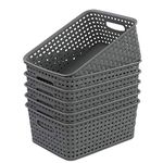 Readsky 6 Pack Kitchen Plastic Storage Baskets Small, Gray