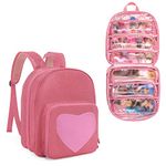 LoDrid Carrying Backpack Compatible with LOL Surprise Dolls All, Storage Case with 6 Clear Pockets for Dolls Organizer & Display, Pink, Bag Only (Patent Design)