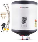 Longway Superb 25 Ltr 5 Star Rated Automatic Storage Water Heater for Home, Water Geyser, Water Heater, Electric Geyser with Multiple Safety System & Anti-Rust Coating (Gray, 25 Ltr)