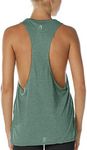 icyzone Workout Tank Tops for Women - Running Muscle Tank Sport Exercise Gym Yoga Tops Athletic Shirts (M, Green)