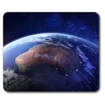 Comfortable Mouse Mat - Australia Space Planet Earth View 23.5 x 19.6 cm (9.3 x 7.7 inches) for Computer & Laptop, Office, Non-slip Base - RM21167