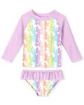 uideazone Girls Rash Guard Swimming Set Two Piece Bathing Suit for 7T 8T Girls Sun Protection Swimwear 2-Piece Tankini Set,7-8 Years