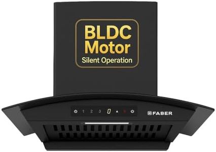 Faber Agile 60cm 1500m³/hr BLDC Autoclean Curved Shape Chimney | 44db 9 Speed Silent Hood | Touch & Gesture Control | 12Yr Motor,2Yr Comprehensive Warranty by Faber |Hood Agile BLDC FL HC SC BK IN60