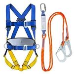 DIJJIG Universal Full Body Fall Protection Safety Harness with Dorsal D-Ring and Mating Buckle Legs，OSHA/ANSI Compliant,internal Shock Absorbing landyard&Hook