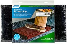 Camco RV Wrap Around Rug | Turf Material Dries Quickly | Easy Install | (42936)
