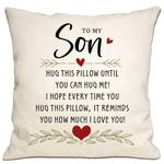 Romantic Reminder Gift Throw Pillow Cover for Son from Mom Dad Son Birthday Graduation Thanksgiving I Love You Gift (Son)