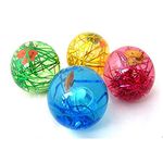 HK Toys Set of 2 Pieces LED Lighting Soft Bouncy Ball, Fun Time Play Rubber Balls for Kids