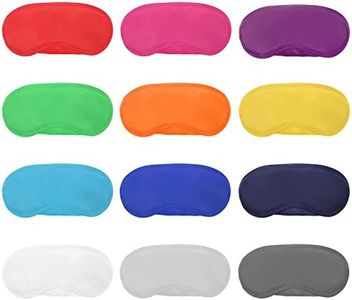 12 Piezas de Máscara de Ojos de Multicolor Cubierta Antifaz de Peso Ligero con Almohadilla de Nariz y Correa Elástica para Niños Mujeres Hombres, 12 Colores
