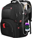 Yamdeg Extra Large Travel Backpack, 50L Big Capacity Travel Laptop Backpack for Men Him Women, TSA Airline Approved Luggage Business Computer Work Nursing Computer College Bag 17 Inch Computer, Black