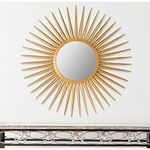 SAFAVIEH Home Collection Sun Flair Gold 36" Sunburst Mirror for Bedroom Living Room Bathroom Entryway