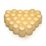 ANLIOTE Battery Operated LED Tealight Candles 24 Pack, Last 120 Hours Longer Flameless Flickering Tealight, Electric Fake Candle for Party, Table, Wedding, Christmas Decoration