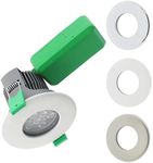 NVC Lighting LED 9W Dimmable Low-Profile Downlight - Warm White, Fire Rated IP65 for Bathroom, Kitchen, Living Room, Ceiling Lights