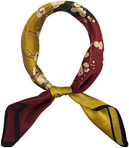 100% Mulberry Silk Scarfs for Women - Lightweight Square Satin Head Scarf - Small Silk Hair Scarf with Gift Packed 21" x 21"
