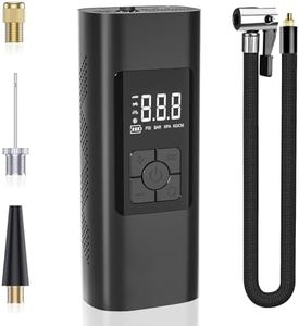 GrJyls Tire Inflator Portable Air Compressor - Air Pump for Car Tires with Tire Pressure Gauge (120 PSI) - Portable Tire Inflator for Car, Tire Pump for Motorcycle, Bicycle and More