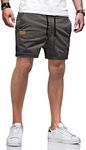 JMIERR Mens Shorts Casual Summer Cotton Twill Golf Short Stretch Waist, 3XL, A1 Grey2