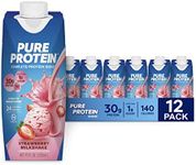 Pure Protein Complete Ready to Drink Protein Shake, Keto Diet Friendly Snack, 30g Whey Protein, With Vitamin A, Vitamin D, and Zinc to Supports Immune Health, Strawberry, 11oz, Pack of 12