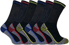 Mens Summer Anti Sweat Breathable Heavy Duty Cotton Bamboo Work Socks for Steel Toe Boots (6-11 uk, 6 Pack (BWS))