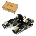 Faithfull FAIPLANEBPS 6012 and 912 Block Plane Twin Pack in Wooden Box