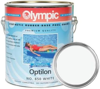 Olympic Pool Paint - Optilon - White - 1 Gallon - Synthetic rubber-base swimming pool paint - value quality enamel for synthetic and chlorinated rubber, bare plaster and concrete pools.